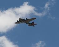 B-17 Flying Closeup Over Brenham, TX airport Jul, 2011